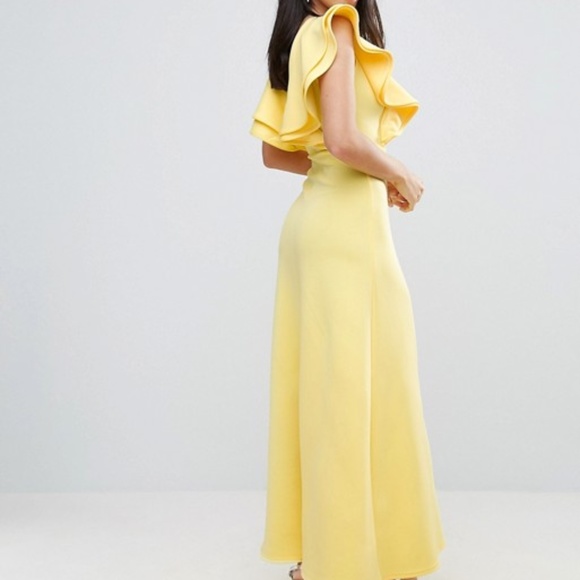 Scuba Maxi Dress With Ruffle - Picture 2 of 3